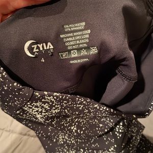 Zyia light n tight leggings. Size 4. Black with silver